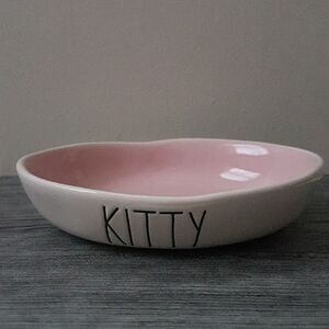 Rae Dunn Pink and White Cat Bowl